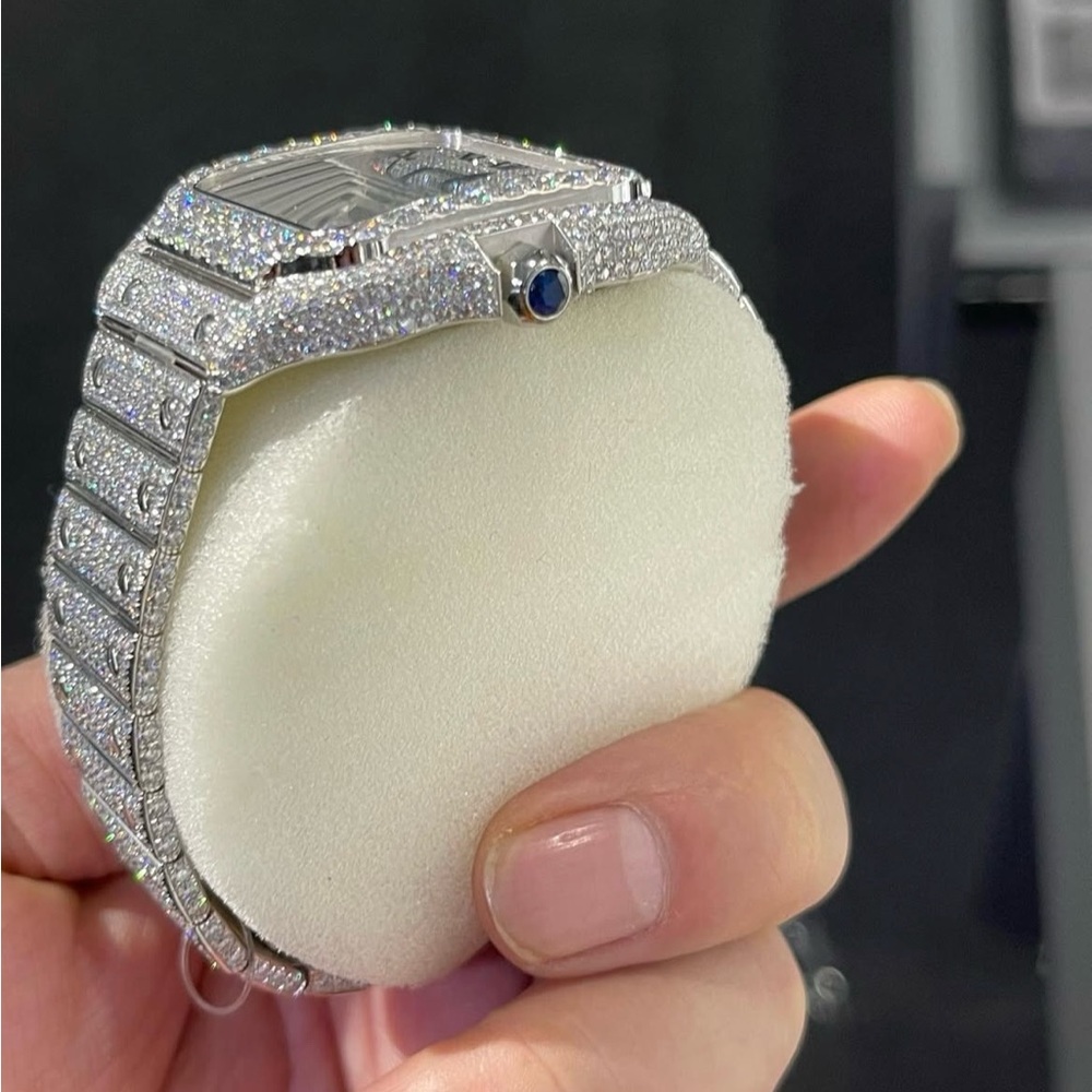Cartier Silver Diamond Men's Watch - Picture 4 of 6